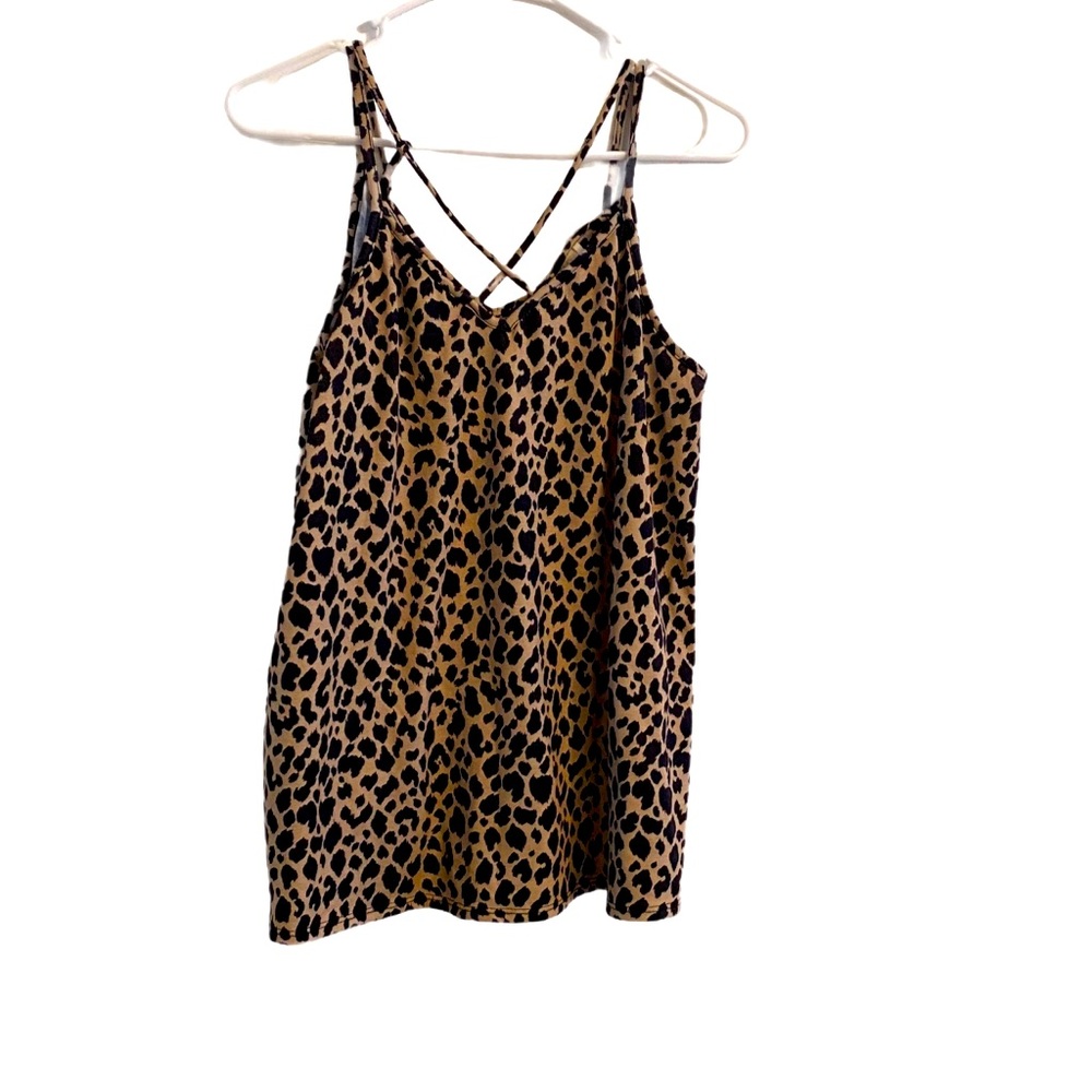 BiBi Cheetah Patterned Strap Shoulders Top XL